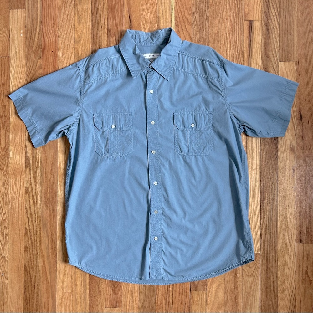 pd&c Short Sleeved Button Down Casual Shirt 1X 100% Cotton XLT Work Office